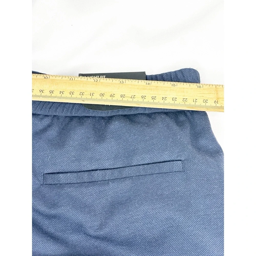 Ted Baker London Mens Navy Blue Straight Twill Drawstring Trousers Sz Med NWT